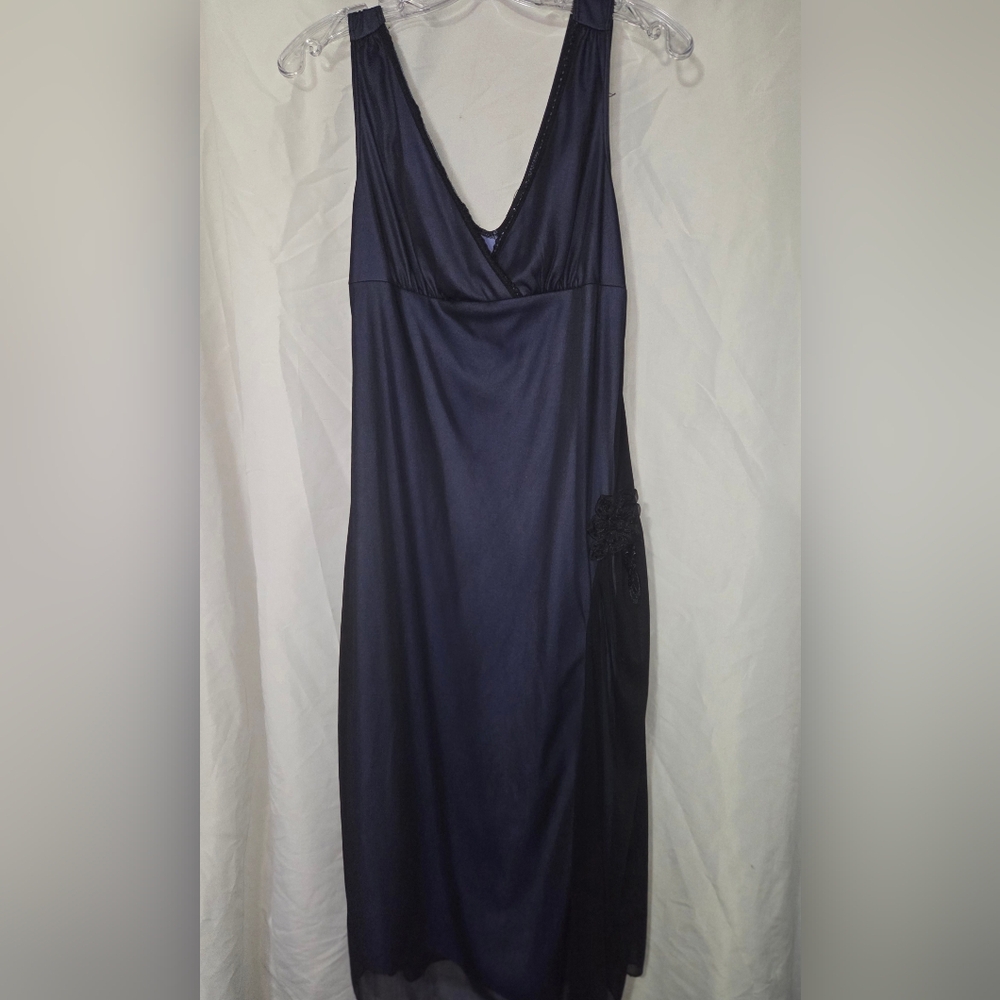 Ruby Rox Purple Dress with Black Sheer Overlay and Trim